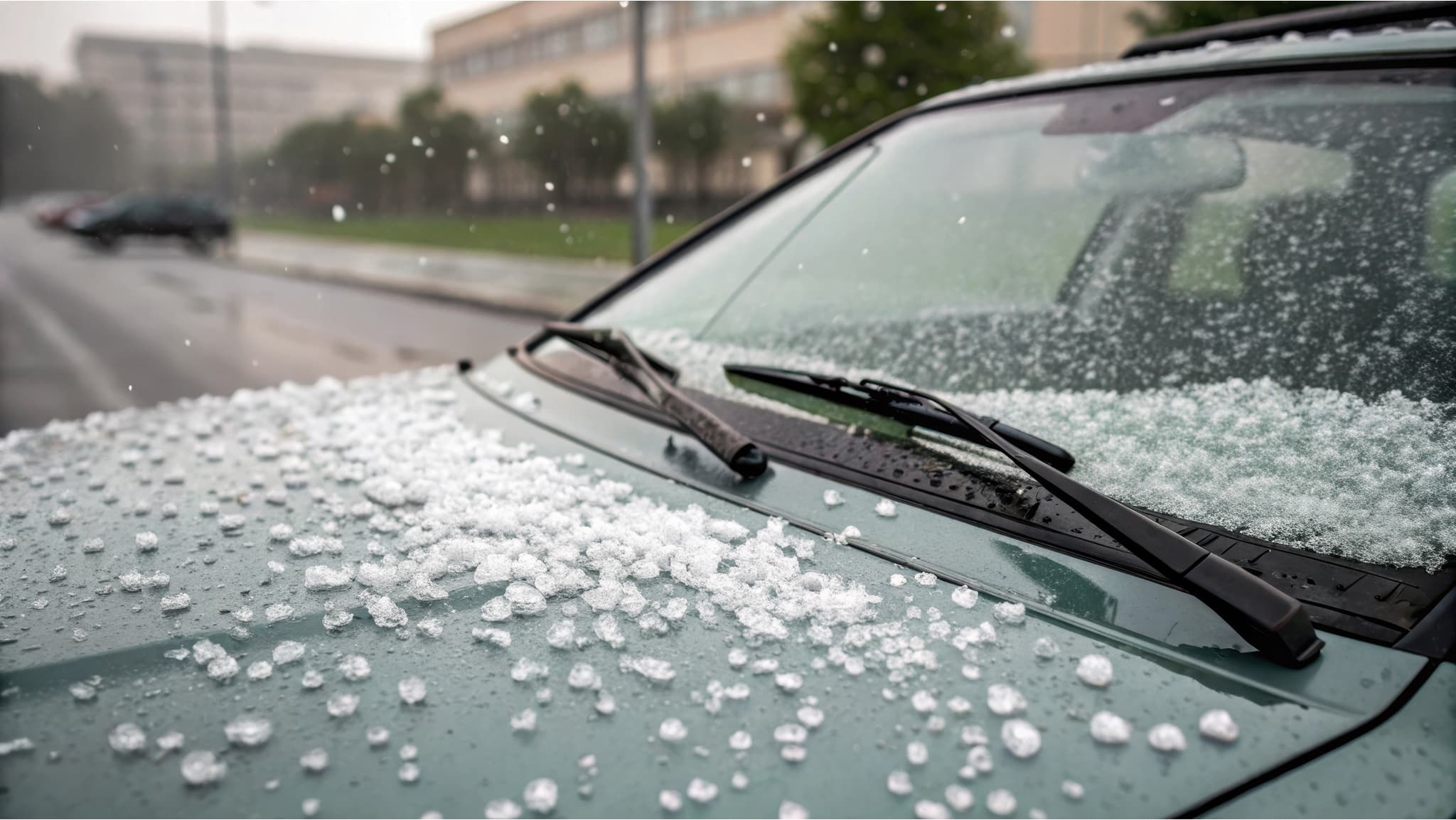 Auto repair shop scene for weather-based ad targeting